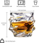 12 oz Hand Blown Crystal Whiskey Glasses Set of 4, Unique Cognac Glass, Heavy Thick Bottom Bar Glass for Scotch Bourbon Rum Gin Water Cocktail,Gifts Men Gifts Ideas by CozyNest Decor