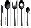 Alata Potter Black 45-Piece Forged Silverware Set with Utensil-Serving Set, Service for 8, Stainless Steel Flatware Set, Modern Design with Satin Finish, Ideal for Home, Kitchen, Party, Camping by CozyNest Decor