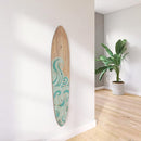 Wooden Surfboard Wall Decor Growth Chart - Surf Board Decor for Kids Room, Wooden Growth Chart for Wall, Surfboard Wall Art, Surfboards for Decoration - Teal Wave (9.5"x 45") by TinyTreasures Baby Boutique