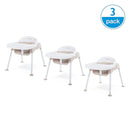 Foundations Secure Sitter Feeding Chairs Multipack, No-Tip Feet, 3-Point Adjustable Harness, Removable Tray, Easy to Clean, Stackable Feeding Chairs, 3 Pack (11 inch) by TinyTreasures Baby Boutique