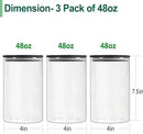 Urban Green Glass Jars with Black Lids, Glass food storage container sets with black lids, Airtight Canisters Sets with Bamboo Lids. Pantry Jar (3 Pack of 48oz) by CozyNest Decor