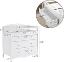 3-Drawer Changing Table, Safety Rails & Strap, Infant Diaper Changing Station with Drawers, Baby Diaper Changing Table Dresser for Nursery, Easy Assembly (White) by TinyTreasures Baby Boutique