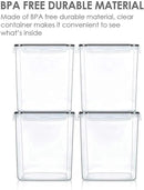 Vtopmart Food Storage Containers 2.5L / 84.5oz, 4 Pieces BPA Free Plastic Airtight Canister for Flour, Sugar, Baking Supplies, with 4 Measuring Cups and 24 Labels, Black by CozyNest Decor