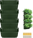 Self-Watering Wall-Mounted Planter Indoor/Outdoor Decor, Wall Planter Indoor Vertical Living Green PlantWall with 4 Pots Easy Installation 12.9''x5.5'' x26.7'' by CozyNest Decor