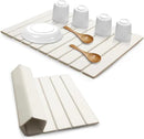 Large Stone Dish Drying Mats for Kitchen Counter, Quick Dry Absorbent Collapsible Dish Drying Mat,Diatomaceous Earth Mats for Dishes Bottles Cups,Match Any Countertop,White 24 * 16inch by CozyNest Decor