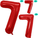 GOER Red Foil Balloons Number 7,Huge Number Balloons for 7th 77th Birthday Party Supplies Anniversary Decorations (3 pcs,42 inch,32 inch,16inch) by TinyTreasures Baby Boutique