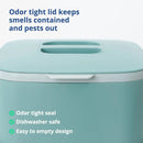 Blue Ginkgo Kitchen Compost Bin [5L / 1.32 GAL] – Filter-Free, Odor-Tight Countertop Food Waste Pail with Handles (Made in Korea, Green) by GreenHaven Gardens