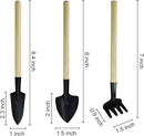 Andiker Mini Gardening Tools, 3pcs Portable Garden Hand Tools Set, Miniature Gardening Rake Trowel and Shovel for Seedlings, Bonsai, Succulents, Herbs, Terrariums and Planting (3pcs) by GreenHaven Gardens