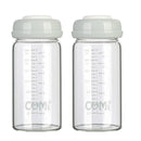 COMI Wide Neck Glass Breastmilk Collection n Storage Bottle, 8oz with Screw Ring Sealing Disk; Re-markable Sealing Disc. BPA Free, Fits Breast Pumps & Nipples (2 Gray Lids) by TinyTreasures Baby Boutique