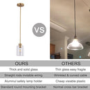 Brass Pendant Lights Kitchen Island - Gold Clear Glass Pendant Light Fixture Multiple Stems Rods 3 Units 12 Inch 3 Units 4 Inch (3 Pack Brass) by CozyNest Decor