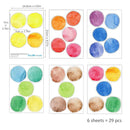 Colorful Polka Dot Wall Decals Watercolor Dots Wall Sticker for Kids Baby Girls Teens and Nursery Room (6 Sheets) by TinyTreasures Baby Boutique