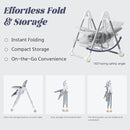 Multi Functional All in 1 Baby High Chair Swings for Infants Foldable Rocking 8 Level Height Adjustment Eco Friendly Washable PU Cushion Ultimate Baby Feeding Chair (Gray) by TinyTreasures Baby Boutique