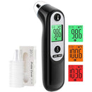 Ear Thermometer for Kids, Babies and Adults, 1 Second Accurate Digital Thermometer, Mute Function, 3-Color Fever Alert, 3 Age Groups, 30 Memory Recall with 20x Probe Covers (Dark Black) by TinyTreasures Baby Boutique