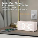 uscce Wooden Digital Alarm Clocks for Bedrooms: Dimmable Dual Alarm Clock with Large Numbers for Bedside Desk - Loud Alarm for Heavy Sleepers with Volume Control - Wood Decor & Gifts by CozyNest Decor