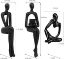 Home Decor Thinker Statue Accents, Set of 3 Thinker Sculptures Office Decor Modern Abstract Resin Decoration on Shelf Table Desk for Living Room Office Bedroom (Small Black) by CozyNest Decor