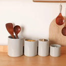 Sweejar Ceramic Kitchen Canister Sets, Porcelain Container for Countertop, Heavy Food Storage Jars with Airthight Seal Bamboo Lid, Servering for Sugar, Coffee Beans, Tea Leaves, Pack of 4（Gray） by CozyNest Decor