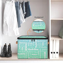 Custom Storage Basket with Name, Personalized Storage Bins with Zipper Lid, Foldable Fabric Storage Box Large capacity with Handle Bright Green Blue by TinyTreasures Baby Boutique
