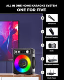 Karaoke Machine, Portable Bluetooth Karaoke Speaker with 2 Wireless Microphones, PA System for Adults Kids with LED Lights, Supports FM/AUX/USB/TF for Home Party by TinyTreasures Baby Boutique