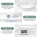 GZBtech Flexible LED Neon Rope Lights 16.4FT,AC 110-120V Waterproof Strip Light, 120LEDs/M Cuttable Connectable Neon Lighting for Indoor Outdoor Home Decor/Commercial Building Use-Amber 5M by CozyNest Decor