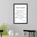 LuZhiQiang Jeremiah 29 11 Wall Art 16"×11" For I Know The Plans I Have for You Sign Wood Framed Wall Decor Hanging (Black) by CozyNest Decor