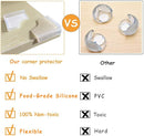 Food-Graded Silicone Clear Corner Protectors, Baby Proofing Table Edge Guards, Pre-Tapep Adhesive Soft for Kids Child Safety Proof, Cabinets Counter Furniture Bumpers (8, 1/5x4/5 in (Width)) by TinyTreasures Baby Boutique