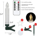 DRomance Christmas Tree Flameless Taper Candle Lights Battery Operated with 10-Key Remote and Timer, 10 Pack Plastic Flickering LED Taper Candles Multi-Using Home Garden Holiday Decor 3.4" by GreenHaven Gardens