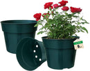 50 Pack 6 Inch Nursery Pots, Planting Grow Plastic Flower Pots, Thick Planters with Drainage Holes for Outdoor/Indoor Plants Succulent Herb (Green) by GreenHaven Gardens