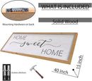 Home Sweet Home Sign Wall Decor 40"x15" Above Bed Living Room Large Wooden Framed Family Plaques Art (Wood) by CozyNest Decor