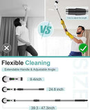 Electric Spin Scrubber, Cordless Shower Scrubber Rotary Floor Brushes & Pad Drivers with 9 Brush Heads - 2H Dual Speed, IPX7 Waterproof Extension Handle for Bathroom Tile Car Cleaning, Whtie-Q by CozyNest Decor