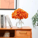 Tifuly Hydrangea Artificial Flowers -12 pcs Realistic Fake Hydrangea Silk Flowers with Stems Faux Hydrangea Flowers Heads for Office Home Party Wedding Centerpiece DIY Floral Decor (Orange) by CozyNest Decor
