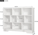Book Shelf Set of 2, 10 Cubes Storage Organizer, 3-Tier Open Shelf Wooden Bookcase, Freestanding White Bookshelf Cube Shelf for Bedroom, Living Room, Home Office by CozyNest Decor