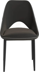 LeisureMod Amalfi Upholstered Fabric Dining Chair – Modern Side Chair with Iron Legs, Mid-Century Accent Chair for Dining Room or Kitchen by CozyNest Decor