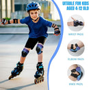Knee Pads Elbow Pads Wrist Guards Set for Kids,Upgraded Protective Gear for Toddle 4-12 Boys or Girls Children Roller Skating Scooter Skateboarding Bike Roller Blade by TinyTreasures Baby Boutique