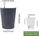 Dexceder 6x7 Self Watering Planter Indoor Outdoor, Matte Table Flower Plant Pot with Water Level Indicator (Slate Gray) by GreenHaven Gardens
