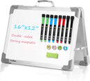 Small Dry Erase White Board – TANKEE Magnetic Desktop Foldable Whiteboard Portable Mini Easel Double Sided on Table Top with Holder for Drawing, Teacher Instruction, Memo Board by TinyTreasures Baby Boutique
