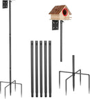 Smart Bird Feeder Pole - (32-92 Inch) Adjustable Bird House Pole Compatible with BirdBuddy, Outdoors Weather Station and Variety of Smart Birdhouse Styles, Heavy Duty Bird Feeder Stand Mount Kit by GreenHaven Gardens