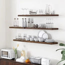 Fun Memories Floating Shelves for Wall, 36"x9.3" Rustic Solid Elm Wood Shelves, Heavy-Duty Wall Mounted Shelves with Invisible Brackets, Set of 2 for Living Room, Bedroom, Kitchen, Walnut Finish by CozyNest Decor