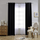 NICETOWN Black Out Curtain Panels - (52 inches by 120 Inch, Black, Set of 2) Home Decoration Thermal Insulated Solid Grommet Blackout Curtains/Drapes for Hall/Dining Room by TinyTreasures Baby Boutique