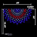 150 LED American Flag Lights Outdoor 3 Pack - 4x2 FT Half Fan Shape Patriotic Net Lights with 8 Modes, Waterproof for 4th of July Decorations, Christmas, Yard, Parties by GreenHaven Gardens