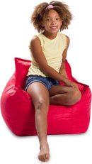 Posh Creations Bean Bag Chair Structured Comfy Seat Use for Gaming, Reading and Watching TV, Newport, Red by TinyTreasures Baby Boutique