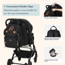BabbleRoo Extra Large Diaper Bag Backpack, Expandable Baby Bag with Up to 50% More Capacity - Travel Essentials Baby Bag Tote with Changing Pad, Stroller Straps & Pacifier Case - Unisex, Black by TinyTreasures Baby Boutique