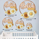 Custom wooden nursery name sign, Boho nursery wood 2 layer, Floral nursery name sign for girls, Daisy Sunflower Baby name signs for nursery, Wood name signs, Baby shower, Nursery decor flower gift/18 by TinyTreasures Baby Boutique