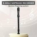 SWAN Soprano Recorder Instrument for Beginners Kids Student - German Fingering 8 Hole Flute Descant Recorders with Cleaning Rod Fingering Chart, Black by TinyTreasures Baby Boutique