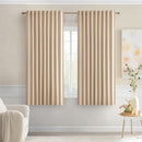 MIULEE Beige Back Tab Blackout Curtains 54 Inches Long 2 Panels Set for Living Room Bedroom Privacy, Rod Pocket/Pinch Pleat Thermal Insulated Room Darkening Pleated Light Blocking Drapes by TinyTreasures Baby Boutique