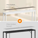 ELYKEN 2 Pack 5.9" Narrow Console Sofa Table with Power Outlets, 5.9" Dx39.4 Wx31.1 H Long Couch Table with Metal Frame and Charge Station with 6.5’ Extension Cord, White by CozyNest Decor