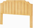24KF Yellow Teddy Fabric Tufted King Upholstered Headboard, Modern Vertical Channel Design California King Headboard with Stepped Silhouette Top Edge,6026-K-Teddy Yellow by CozyNest Decor