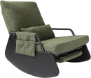 Rocking Chair for Nursery, Modern Upholstered Plush Seating Glider Recliner Chair with High Backrest and Side Pocket, Accent Armchair with Cushions for Living Room/Reading (Blackish Green) by TinyTreasures Baby Boutique