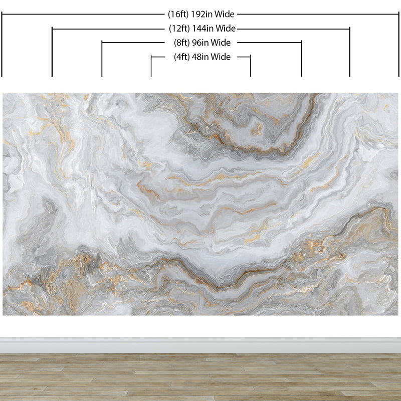 White Marble Stone Granite Slate Peel and Stick Wallpaper | Removable Wall Mural