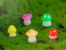 150 Pcs 18 Styles Mini Resin Luminous Mushrooms, Glow in The Dark Little Resin Mushroom for Garden Landscape Bonsai Craft Ornament by GreenHaven Gardens
