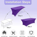 ABCCANOPY 6 FT Purple Spandex Table Cover Stretch Fitted Wrinkle Resistant Tablecloth Reuse for Rectangular Folding Table Patry Event Wedding Banquet Protector by CozyNest Decor